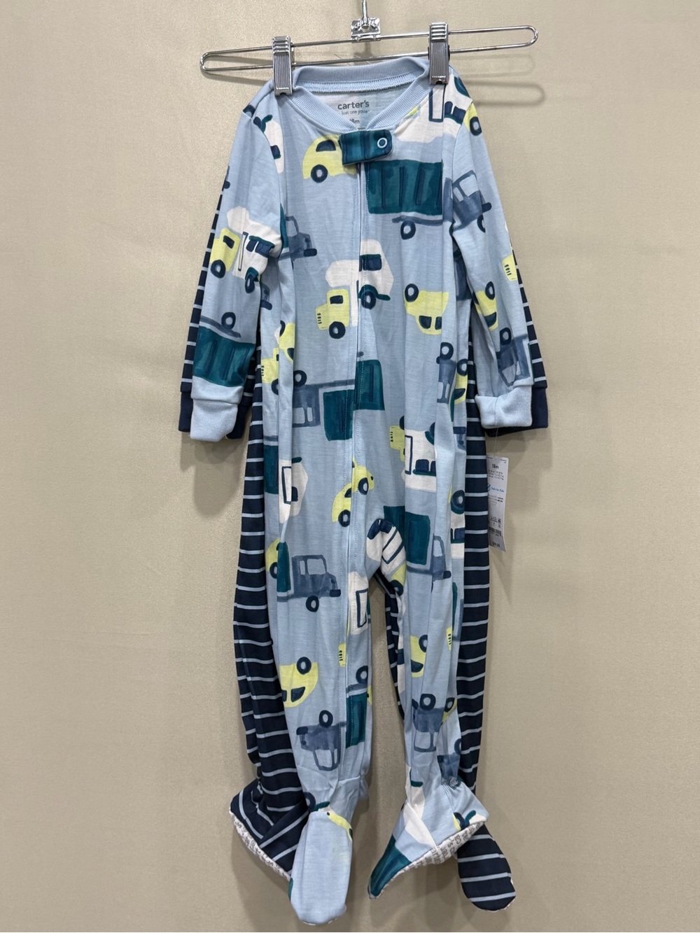 Carter’s Just One You Baby Boys 2-Pack Sleep N’ Play Trucks Newborn 18M NWT